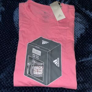 New Adidas Pink Training Tennis Back To The Grind Coffee Pot 6 am T Shirt men’s